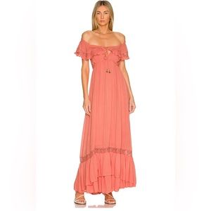 Free People Moonlight Ocean Maxi in Burnt Coral